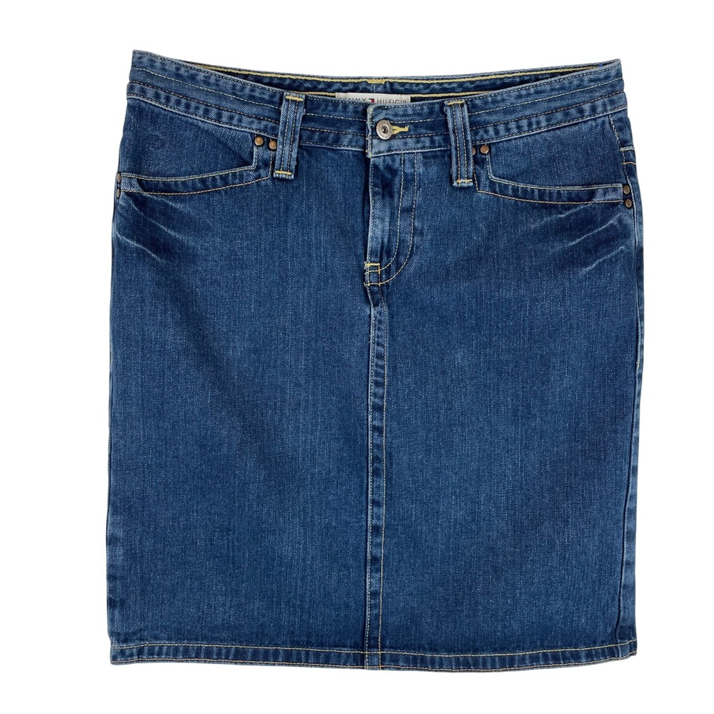 Tommy Hilfiger Womens Denim Mini Skirt Size 10 Blue Cotton Casual Five‎ Pocket